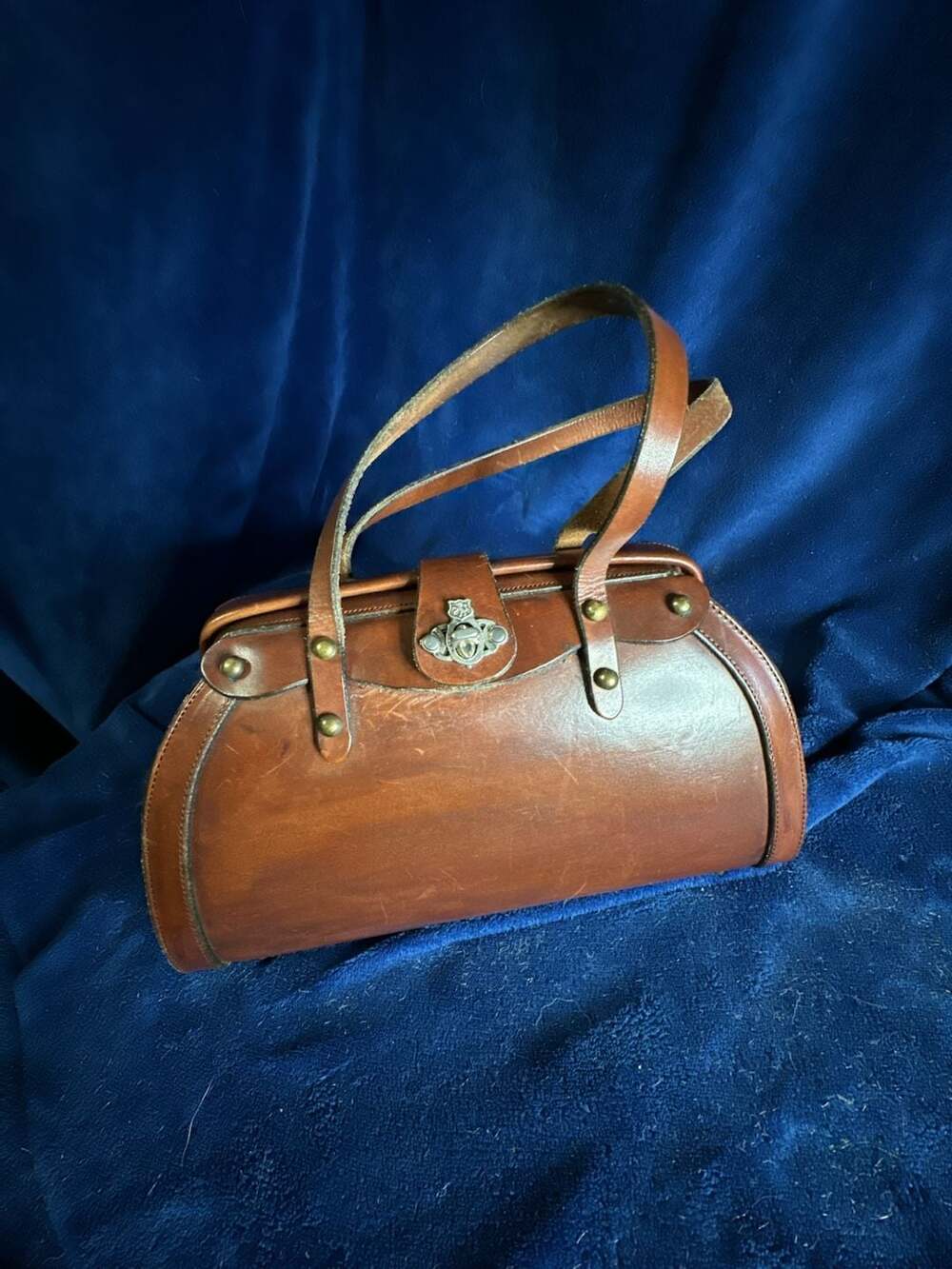 Vintage John Romain Structured Leather Satchel Doctor Bag